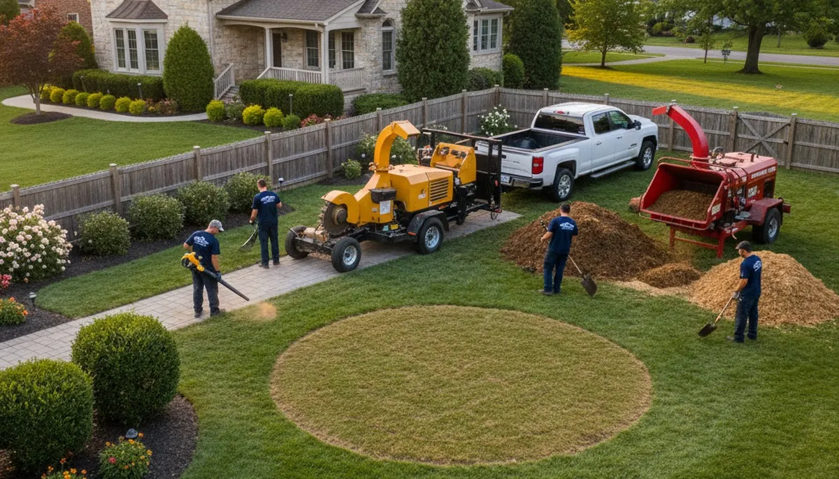 Completed tree removal and yard restoration by professional crew in Allentown, PA
