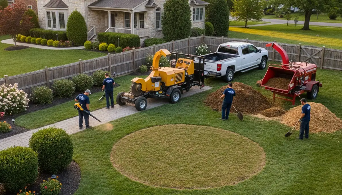 Completed tree removal and yard restoration by professional crew in Allentown, PA