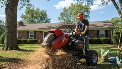 Professional stump grinding service removing tree stumps in Coplay, near Allentown, PA