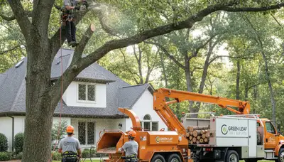 Professional tree removal service in Allentown, PA safely cutting large oak branches