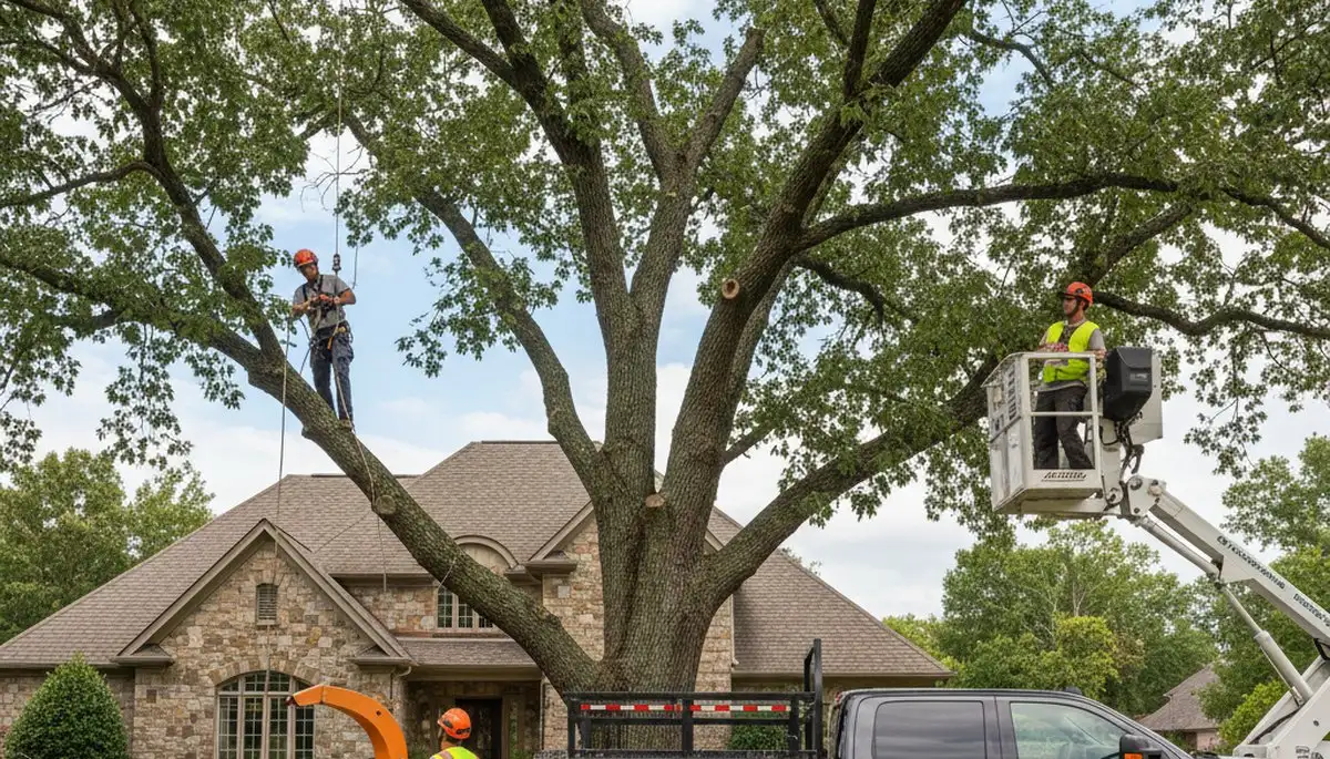 Professional tree removal service in Allentown PA safely cutting and clearing large residential trees