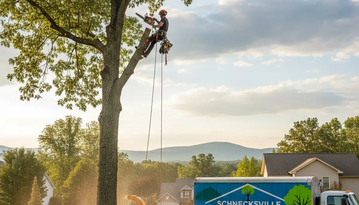Professional tree removal service in Allentown PA safely cutting and clearing large trees